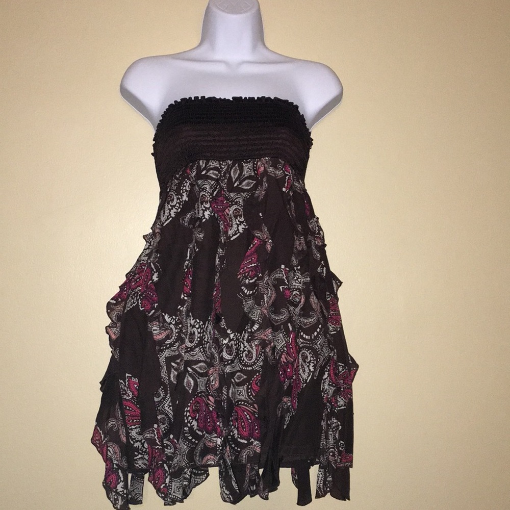 🎉 HOST PICK 🎉 Bebe Ruffle Tube Top Strapless Dress Size XS